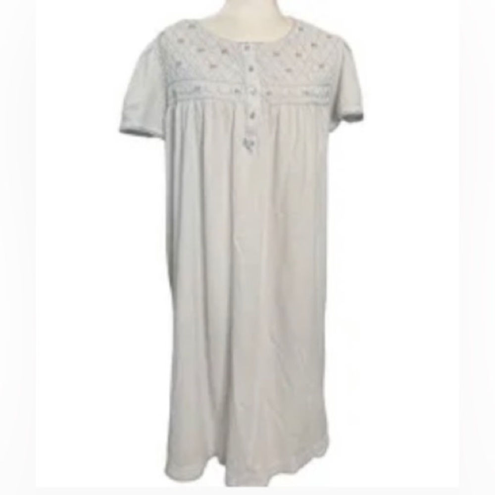 NWT Go Softly White Nightgown With Roses Sleepwear Size Large
